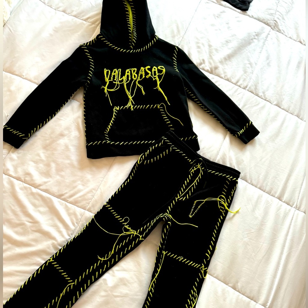 VALABASAS KIDS "MR. STITCHED” NEON NIGHTSHADE SWEATSUIT